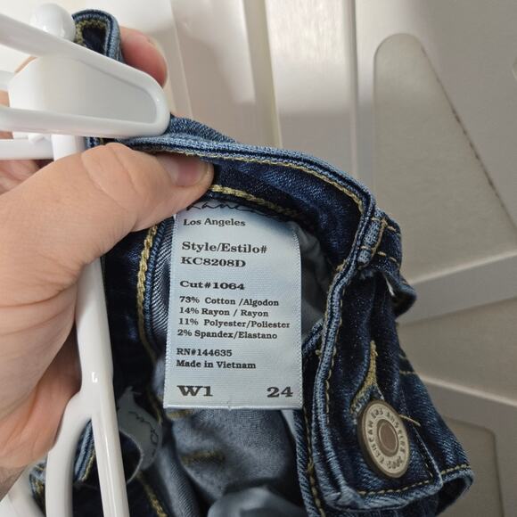 KanCan 9.5" High Rise Button Fly Medium Wash Skinny Jeans Womens 1 or 24 Casual - Picture 4 of 4